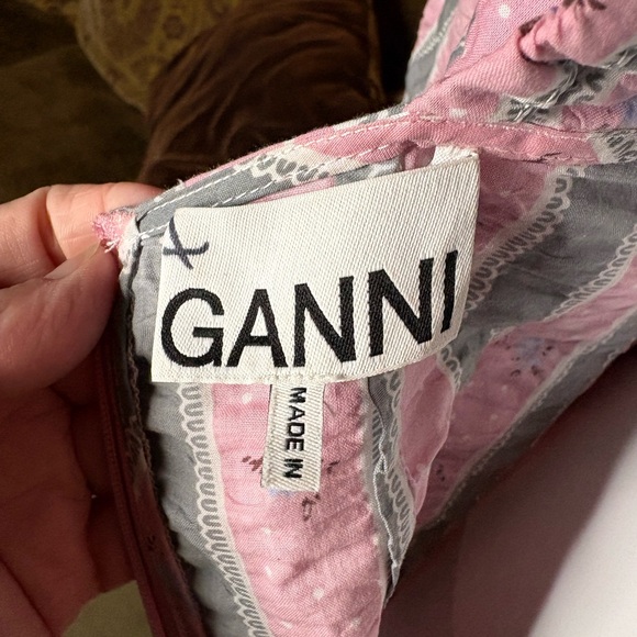 Ganni Pink and Gray Striped Long Sleeve Dress - Picture 4 of 9